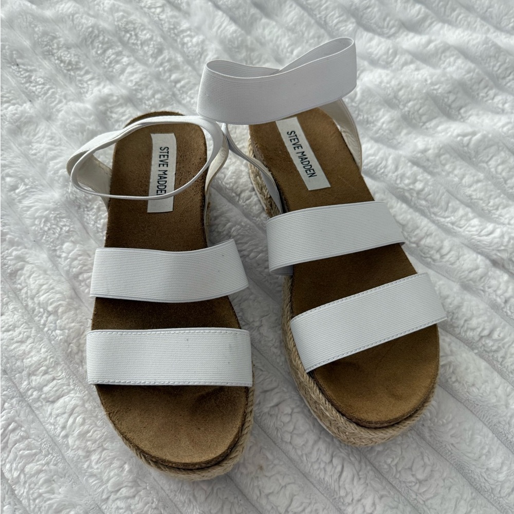 Steve Madden White Espadrille Sandals
